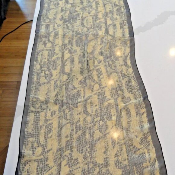 NEW AUTHENTIC RARE 2022 100% SILK CHRISTIAN DIOR PARIS SCARF SCARVE GOLD 60"X20" - Picture 15 of 15